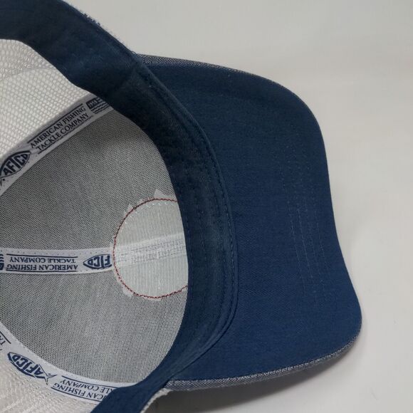 American Fishing Tackle Company Men's Snapback Mesh Back Hat Blue White Logo - Picture 10 of 11